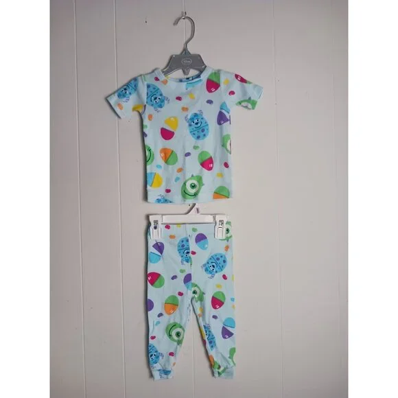 Disney Pajamas | Disney Pixar Monsters Inc Pajama Set Easter Jelly Bean Cute Infants 18m Nwot | Color: Blue/Pink | Size: 18mb | Hollyhopefull's Closet